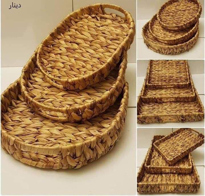 طقم صواني خوص مستطيل