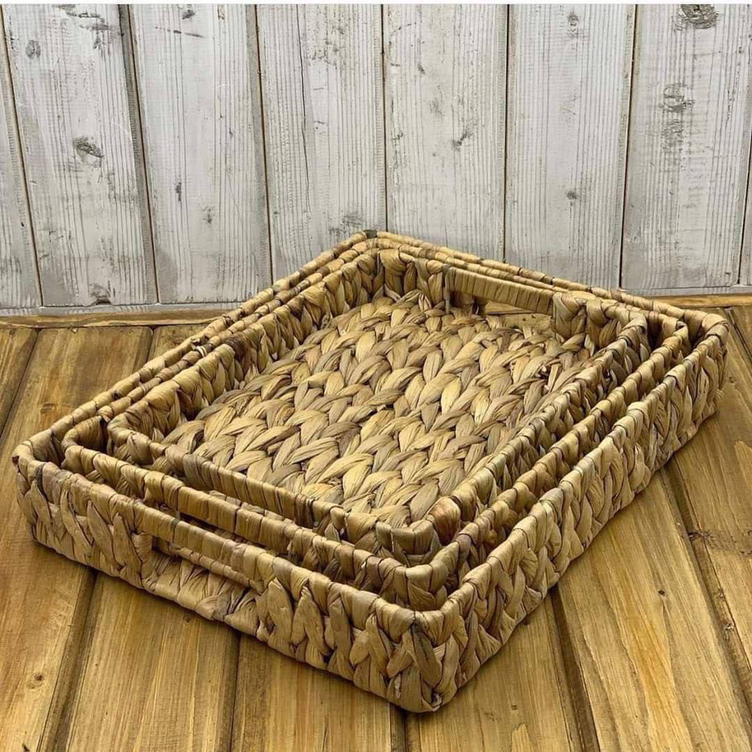 طقم صواني خوص مستطيل